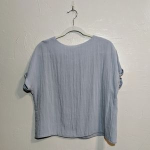 LIKE NEW! Boxy Dusty Blue Linen Shirt